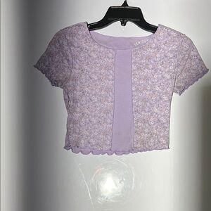 Aeropostale Lavender Floral Crop Top